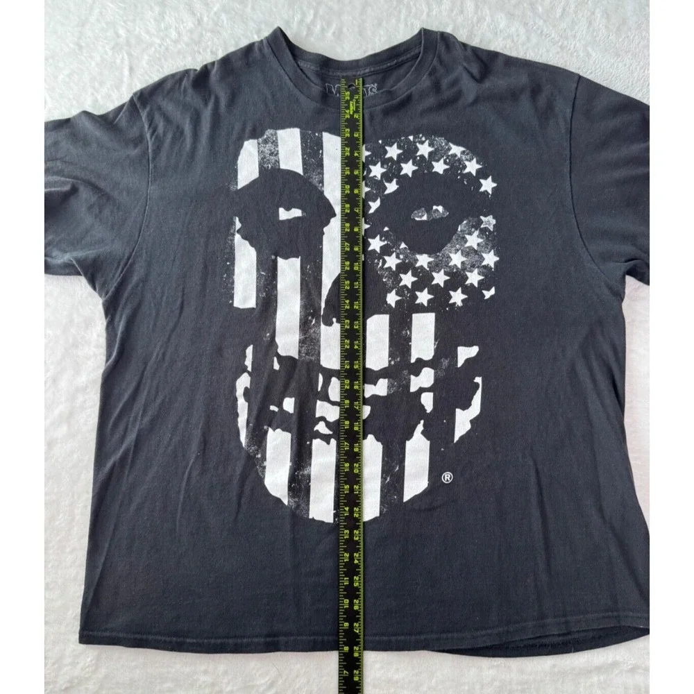 MISFITS Punk Rock T shirt‎ Black Stars and Stripes Skull XXL Licensed  2014. - Picture 8 of 11